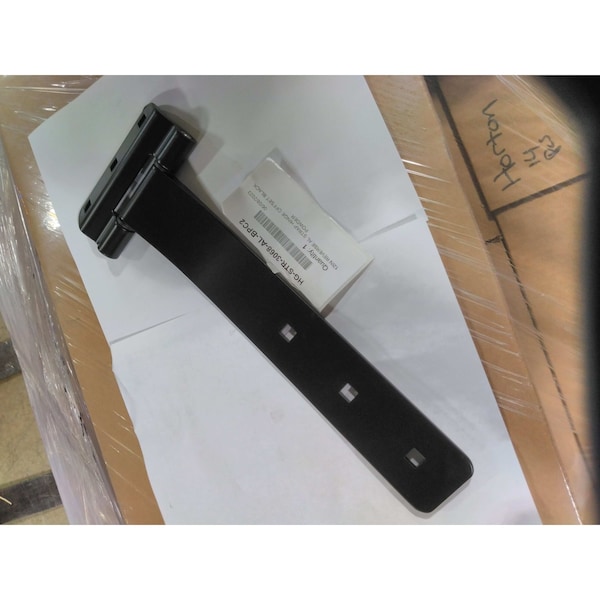 12IN REVERSE AL STRAP HINGE OFFSET BLACK POWDER COAT